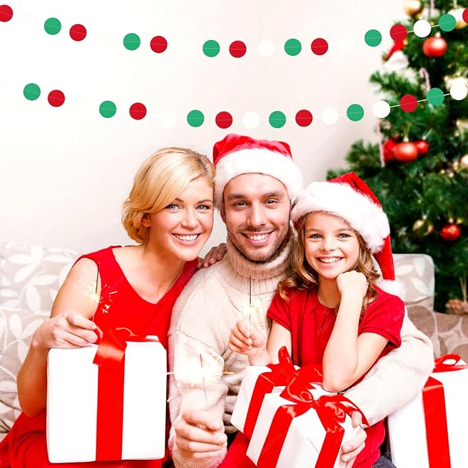 Red-Green White Christmas Party-Decorations Streamers - 52Ft Hanging Mexico - Image 7