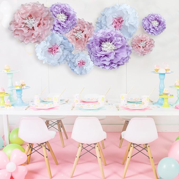 Dreamy Paper Flower Pom Poms Wall Decorations - Image 4