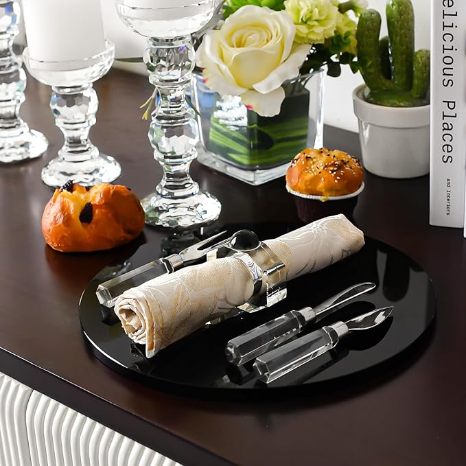 Crystal Napkin Rings Holder Silver Diamond Napkin Rings Pack of 6 Pieces - Image 3