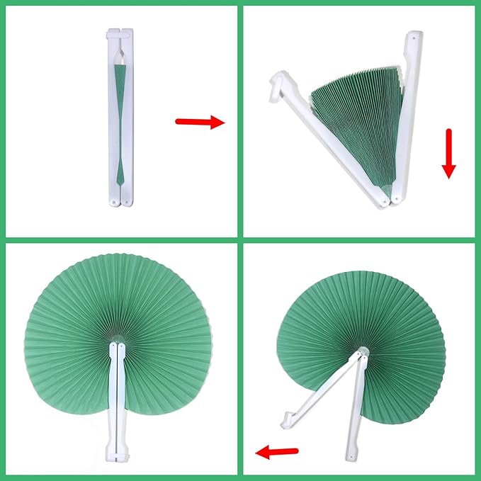 12 Packs Decorative Paper Folding Hand Fans Handheld - Image 6