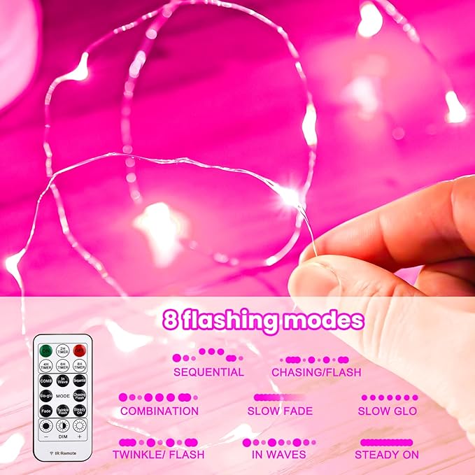 HXWEIYE 300LED Fairy Curtain Lights, 9.8x9.8Ft USB Plug-in 8 Modes Christmas - Image 4