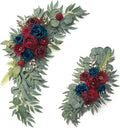 ponatia Wedding Arch Flowers, Burgundy and Navy Flowers Wedding Decorations by ponatia