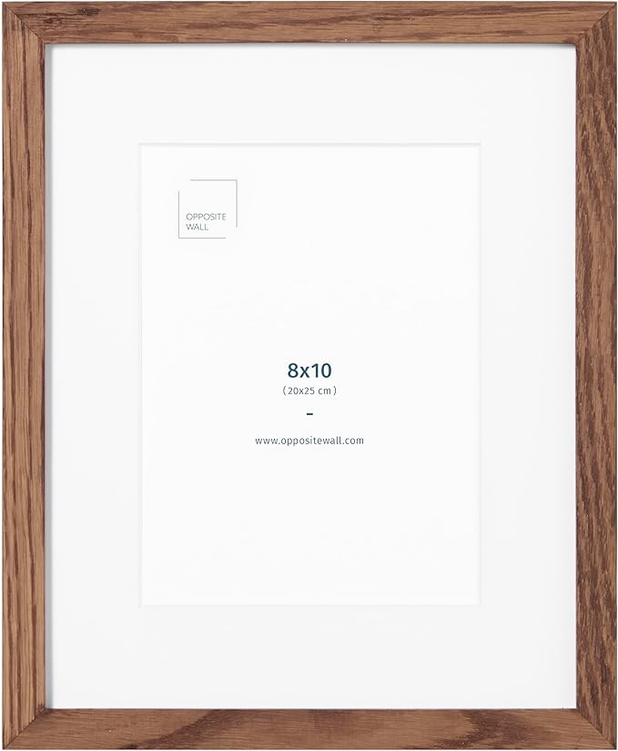 Opposite Wal - 8x10 in - Dark Solid Oak Wood Picture Frames - Wall Hanging & by OppositeWall