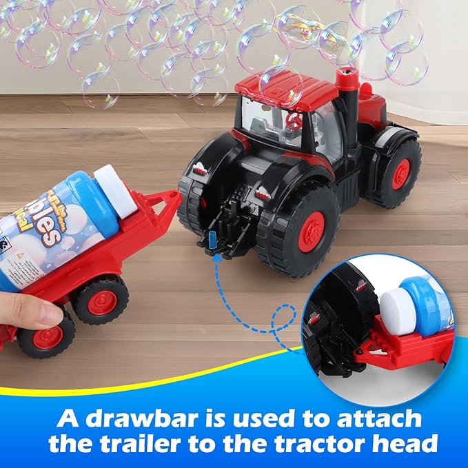 Tractor Bubble Machine for Kids 3 4 5 6 Years Old Boys: 2 in 1 Farm Tractor Toy - Image 5