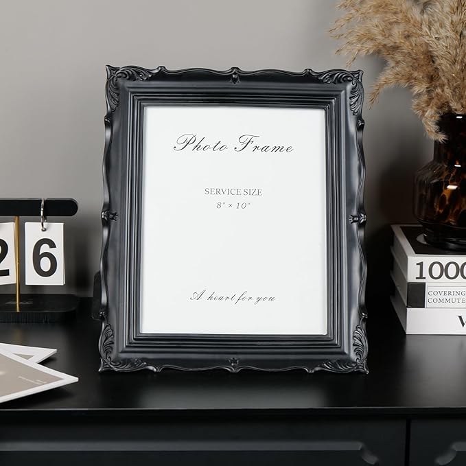 Cuspin 8x10 Picture Frame Black, Vintage Handmade Resin Frame - Image 2