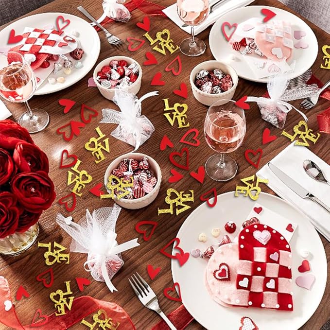 200 Pcs Heart and Love Decorations, Bed Table Scatter Sprinkles - Image 6