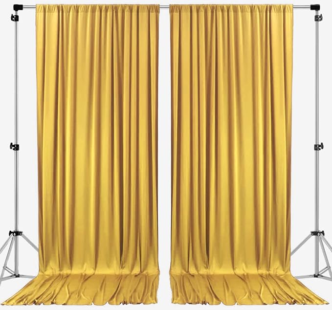 AK TRADING CO. 10 feet x 10 feet Mustard Gold Polyester Backdrop Drapes by Fabrics%7CEventDecor%7CCrafts%7CUpholsteryFoam