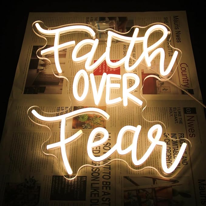 Faith Over Fear Neon Sign Jesus Neon Light Christian LED Signs - Image 7