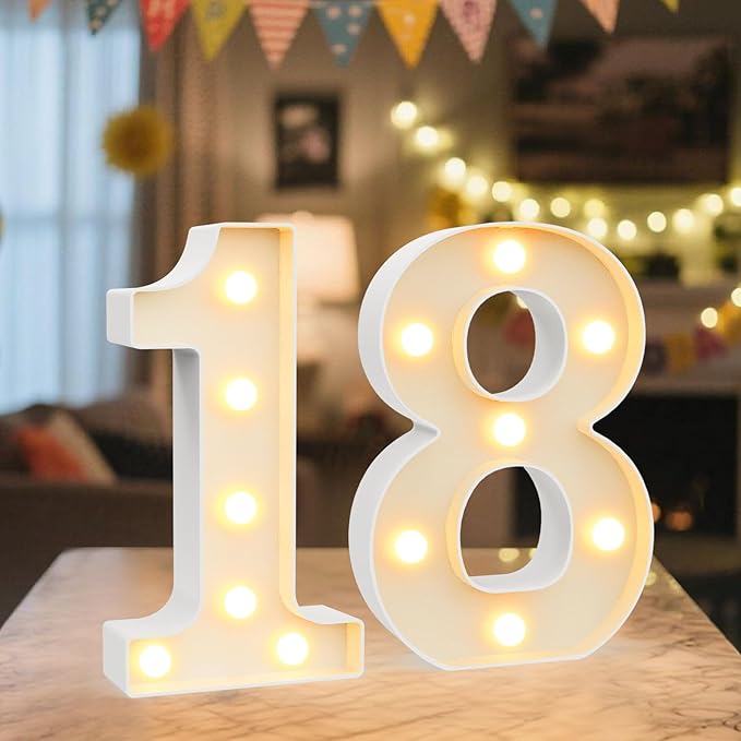 LED Marquee Light Up Numbers Sign by NANXU