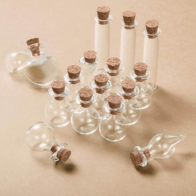 Patelai 50 Pcs Mini Glass Bottles Jars - Image 2