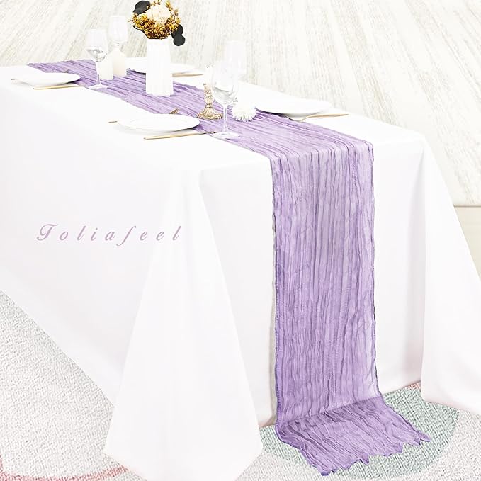 6 Pack Lilac Cheesecloth Table Runner 10FT Rustic Gauze Cheese Cloth Table - Image 4