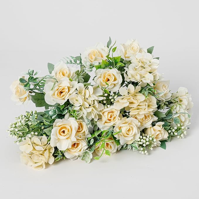 Artificial Flower 5 Branches Artificial Silk Fake Flowers Bouquet Small Roses - Image 3