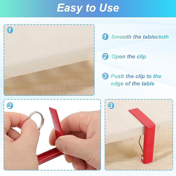 uxcell 8 Pack Tablecloth Clips, Stainless Steel Table Cloth Cover Clamps - Image 4