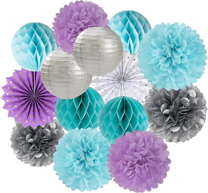 Purple-Blue Silver Frozen Christmas Party Decorations by LastingSurprise
