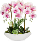 Briful Pink Orchid Artificial Flowers 18in Fake Orchid Silk Flowers by Briful