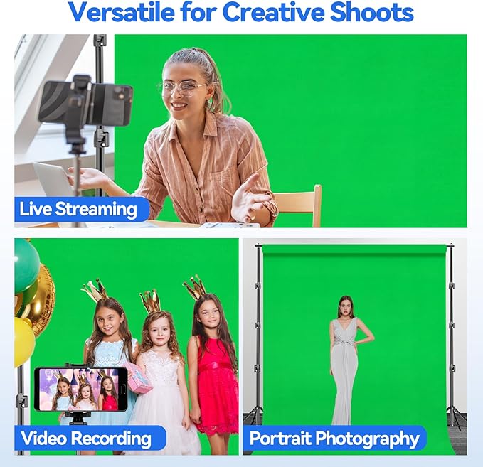 EMART Photo Video Studio 10 x 10ft Green Screen Backdrop Stand Kit, Photography - Image 7