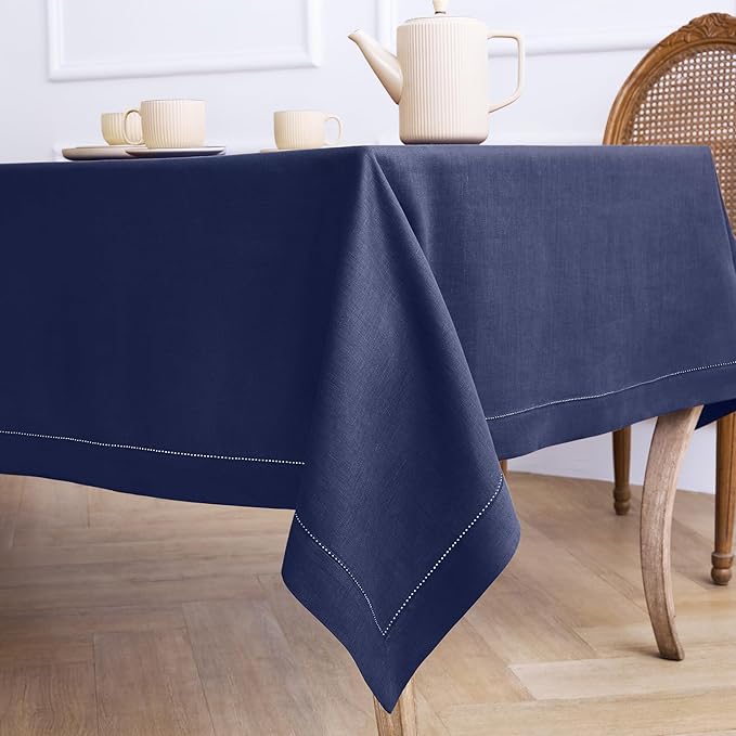 Solino Home Linen Navy Blue Tablecloth 60 x 144 Inch - Image 3