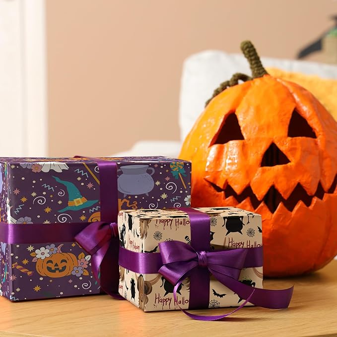 LeZakaa Funny Halloween Wrapping Paper Roll - Image 4