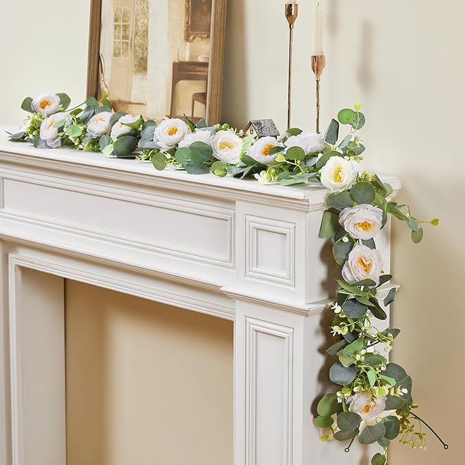 2 Pack 12Ft Artificial Eucalyptus Flower Garland - Image 4