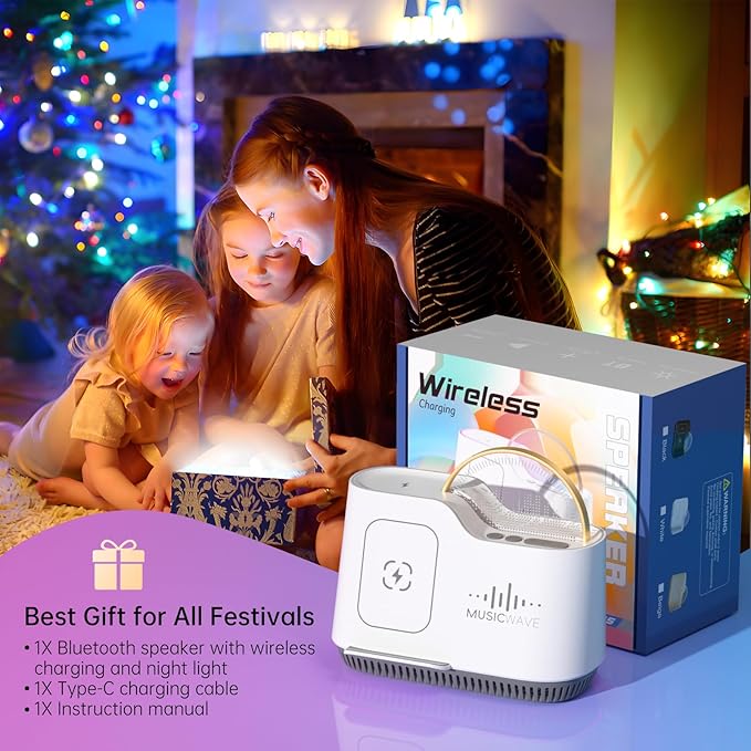 Night Lights Bluetooth Speaker, 15W Wireless Charger - Image 8