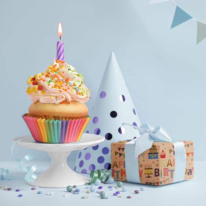 Aimyoo Colorful Birthday Wrapping Paper Roll - Image 5