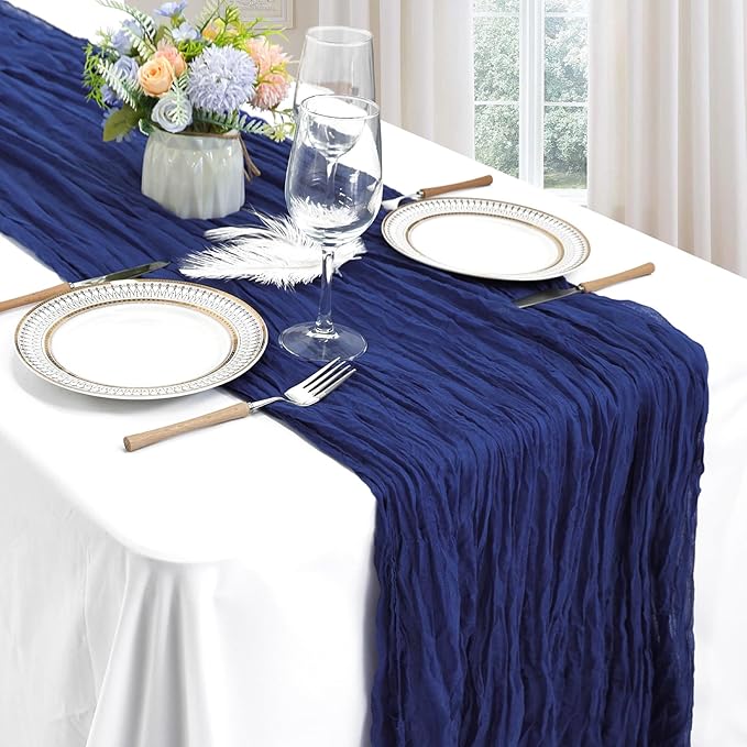 12 Pack Royal Blue Cheesecloth Table Runner 10ft Boho Gauze Fabric Cheese Cloth - Image 3