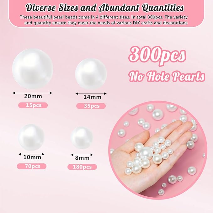 300Pcs Pearl Vase Filler, Candle Centerpieces, Wedding Birthday Party Home - Image 2