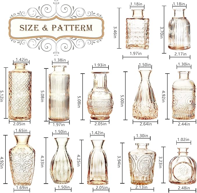 Bud Vases Set of 12, Glass Bud Vases in Bulk, Small Flower Vases - Image 4