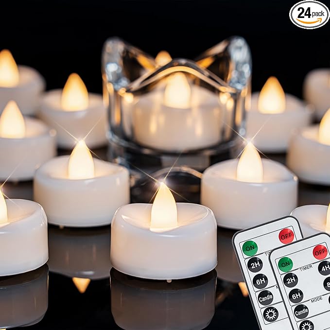 Remote Candles, 400+Hours Remote Control LED Tea Lights Votive Candle by Merrynights