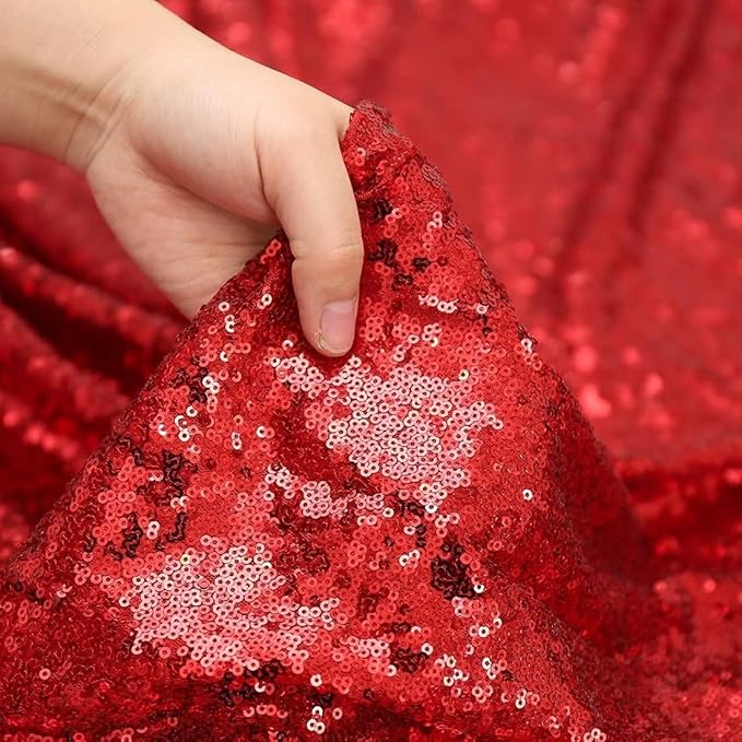 Eternal Beauty Black and Red Backdrop 4 PCS-2x8 Ft Sequin Curtain Panels - Image 7