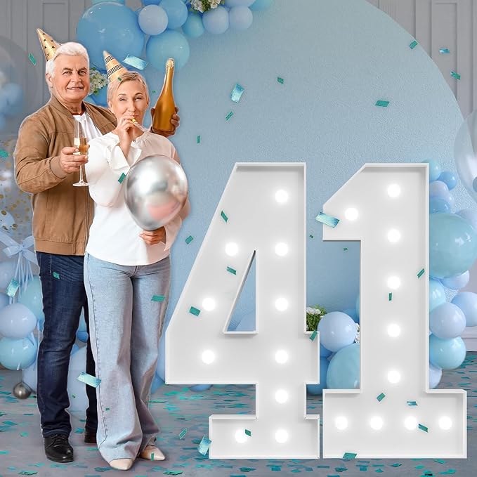imprsv Marquee Numbers Large 41th-Birthday Decorations: 4ft Light Up Number - Image 7