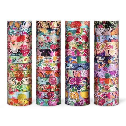 48 Rolls Fruit Theme Washi Tape Set, Writable Decorative Tapes - Image 7