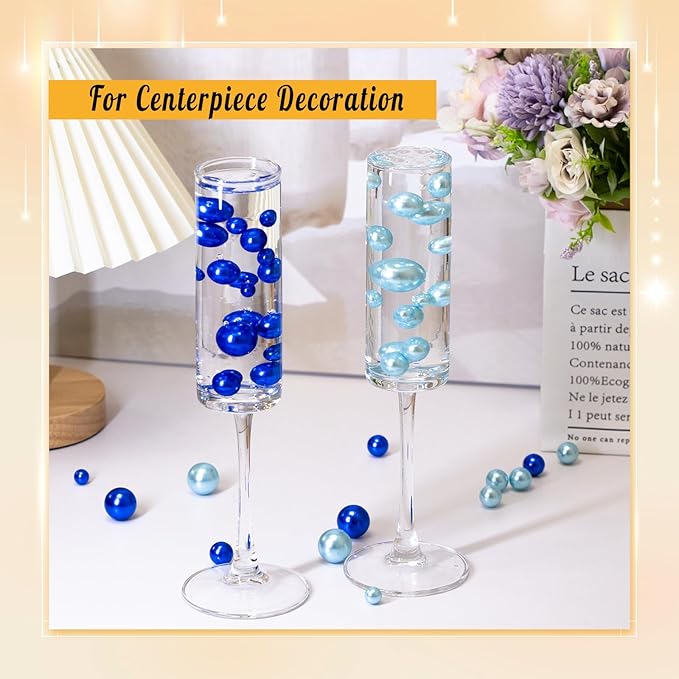 300Pcs Pearl Vase Filler, Lightblue No Hole Faux Pearl Beads - Image 4
