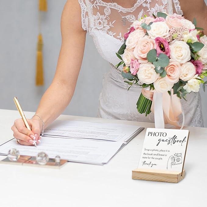 Wedding Guestbook Desk Decor, Wedding Guest Book Sign Wood Plaque, Guest Book - Image 4