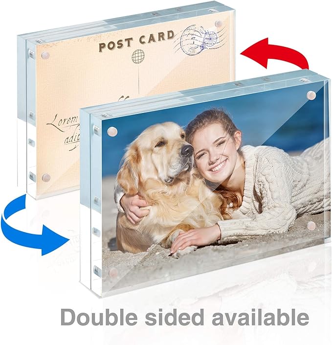 TWING 3 Pack 4 x 6 Acrylic Frame, Acrylic Picture Frames Horizontal Magnet - Image 2
