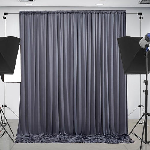 10 ft x 10 ft Wrinkle Free Charcoal Backdrop Curtain by Outpain