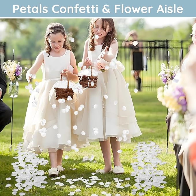 Suream White Silk Flower Petals, Table Centerpieces Party Bridal Showers - Image 7