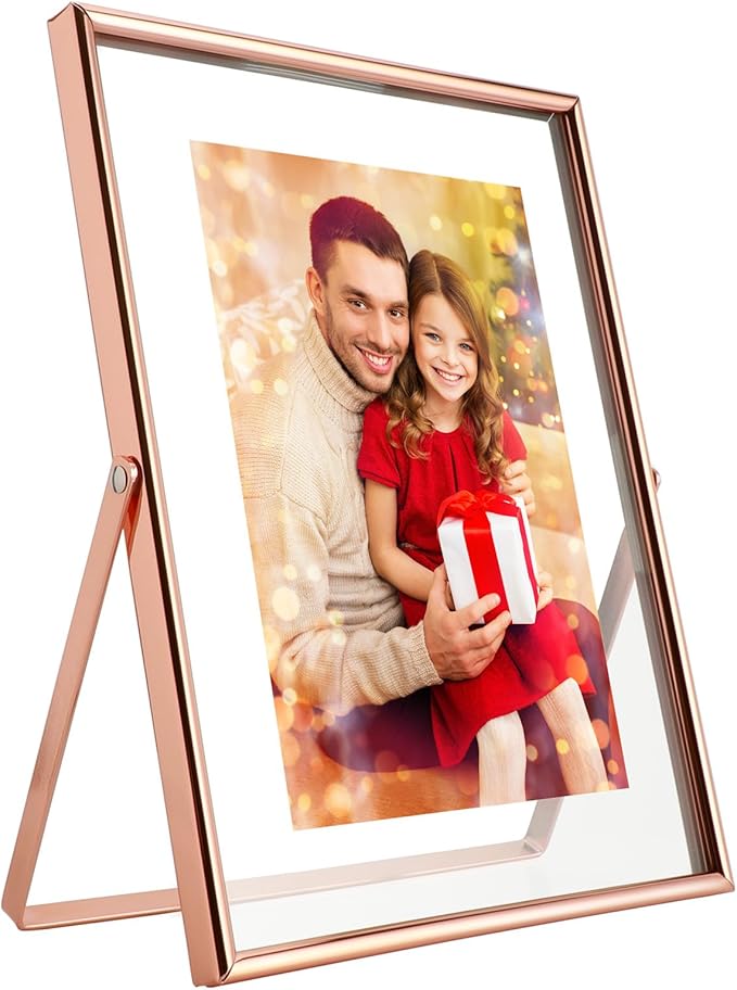 Rose Gold Floating Picture Frame, by AhaGoOfficial