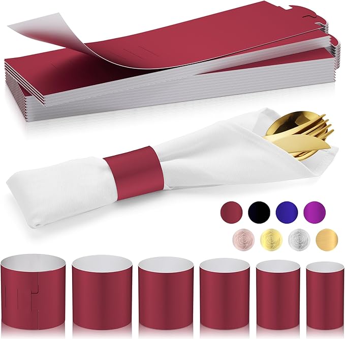 Polymer Material Reusable Napkin Band, Glue-Free Tear-Proof Water Resistant by Unknown