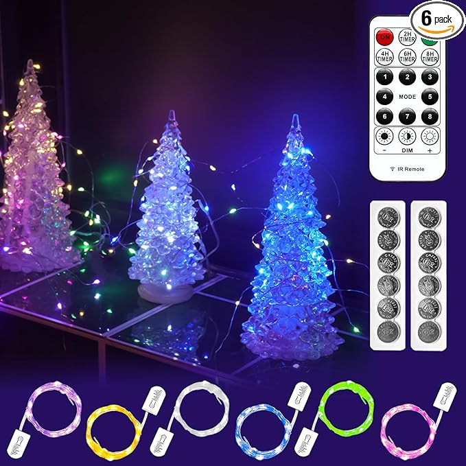 HXWEIYE 6 Pack Multicolor Fairy Lights Battery Operated by LightUpYourHomewHXWEIYE