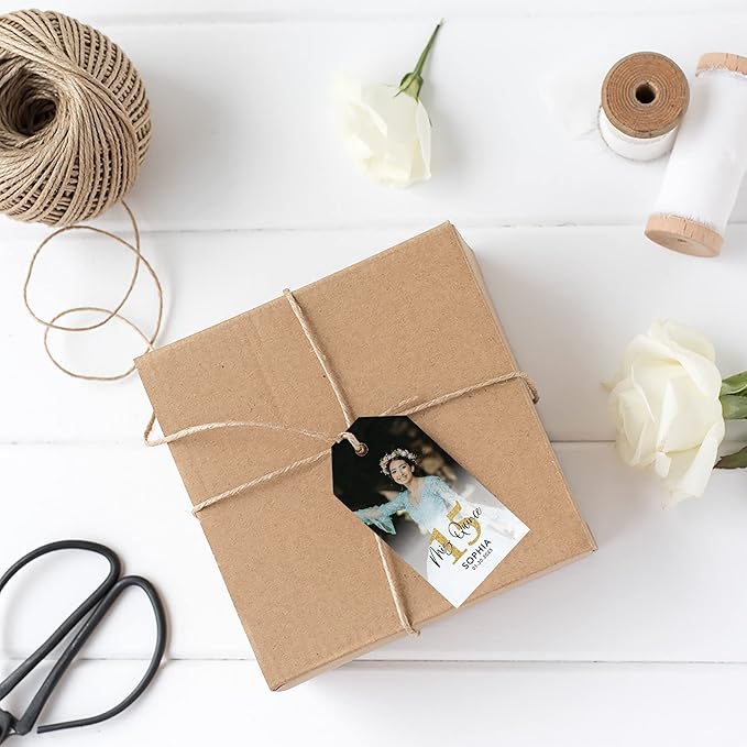 Andaz Press 40-Pack Personalized Quinceañera Favor Tags - Image 2
