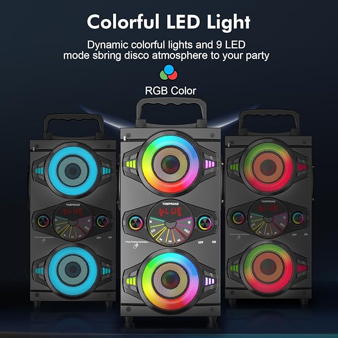 Portable Bluetooth Speakers 60W Big Powerful Wireless Loud Stereo Bass Sound - Image 3