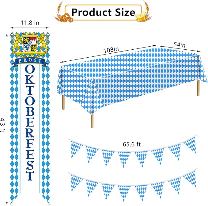 Oktoberfests Decorations Kit, German Party Supplies, Oktoberfests Flag Banner - Image 2