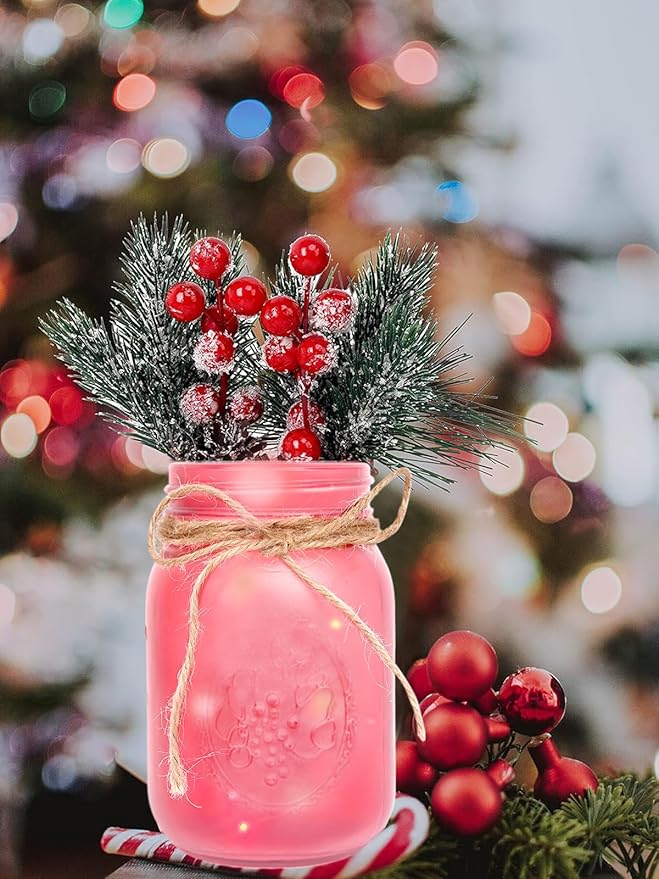 CNVOILA Christmas Centerpiece, Christmas Decor Mason Jars, Mantle Centerpiece - Image 6