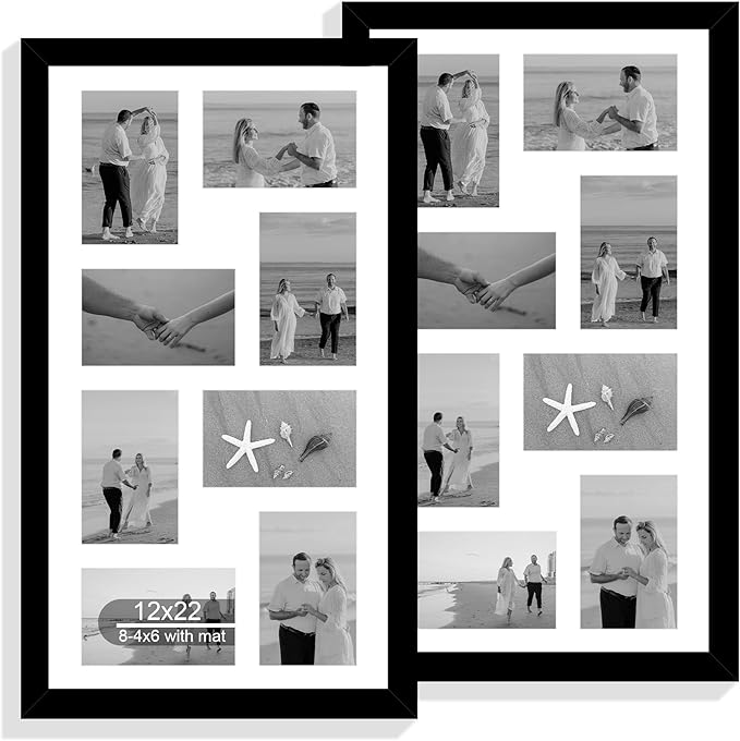12x22 Picture Frame Set of 2, Display Eight Opening 4x6 Photos by Hongkee
