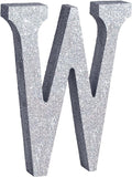 TONIFUL 8 Inch Silver Glitter Letter W Table Centerpiece A-Z Silver Birthday by TONIFUL