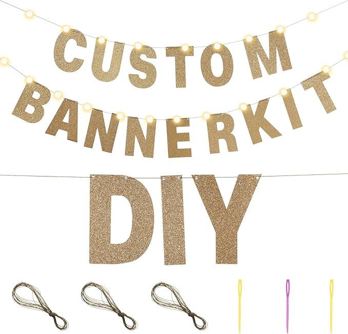 TaoBary 112 Pcs DIY Letter Kit Glitter Customizable Banner Letters Include 107 - Image 3