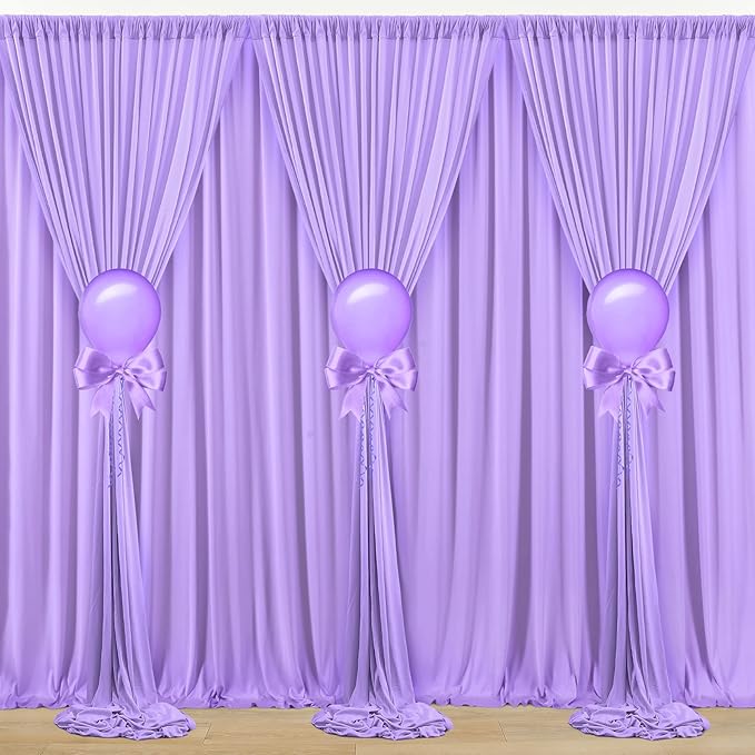 40 ft x 10 ft Wrinkle Free Lavender Backdrop Curtain by Outpain
