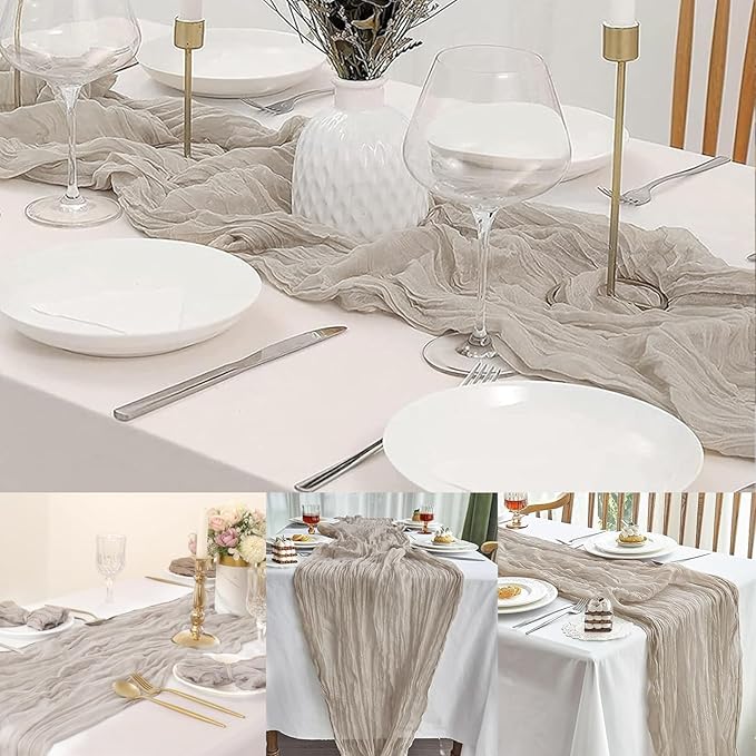 20 Pack Rose Brown Cheesecloth Table Runner 10FT Rustic Gauze Fabric Cheese - Image 6