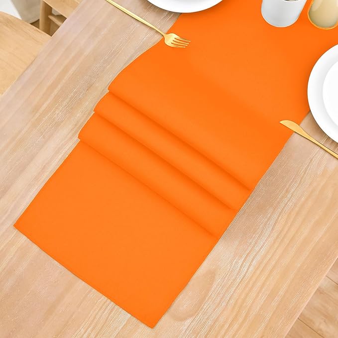 2 Pack Orange Table Runner 12 x 60 Inch Solid Color Farmhouse Runners Coffee - Image 8